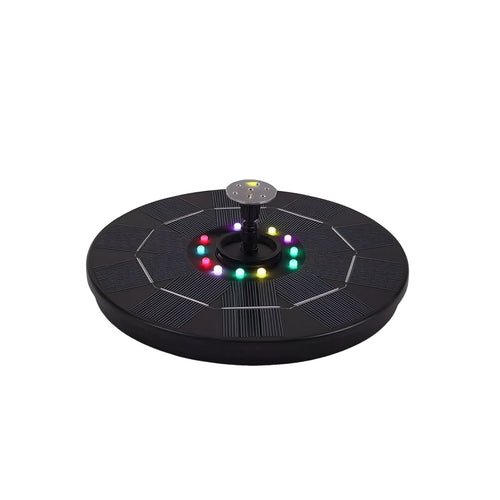 Pond Pump Cordless Solar Fountain with LED Lights for Birdbath