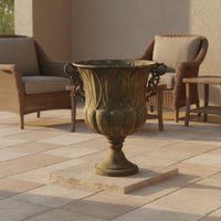 Vintage Planter Urn Rustic Ornate Pedestal Planter Decorative Garden Urn for