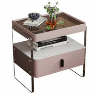 Acrylic Side Table with Drawer Light Luxury Stylish Nightsymbolize Living Room