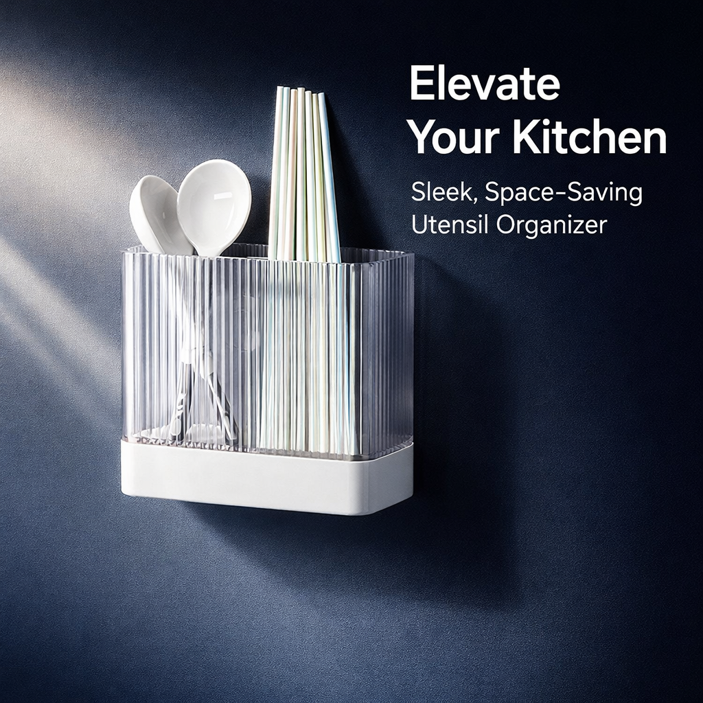 Wall Mounted Kitchen Organizer No Drill, Adhesive Shelves for Holder and Utensils, Space Saving Rack for Home Cooks, Renter Friendly
