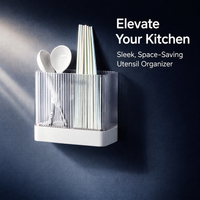 Wall Mounted Kitchen Organizer No Drill, Adhesive Shelves for Holder and Utensils, Space Saving Rack for Home Cooks, Renter Friendly