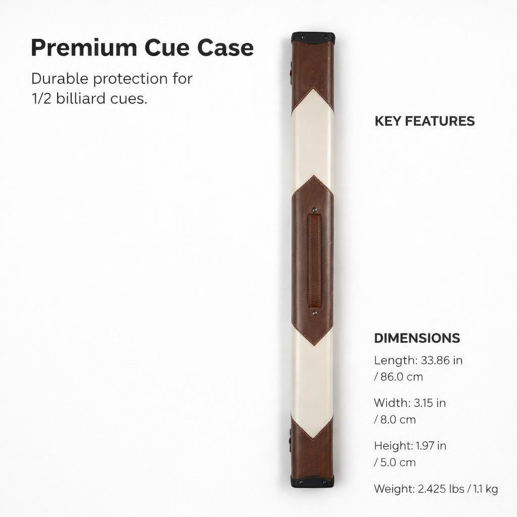 Billiard Cue Carry Bag, PU Leather Rod Barrel, Design, Lightweight Portable, For Pool Player