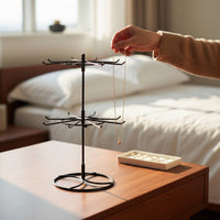 Rotating Jewelry Stand Untangled Design Revolving Jewelry Organizer Multifunctional Rotating Necklace Stand for Women, Girls, Dresser Top, Craft Show