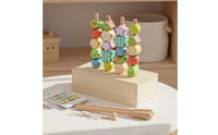 Wooden Threading Beads Fine Motor Skills Fruit Threading Toy  Sequencing Stacking Toy for Preschool