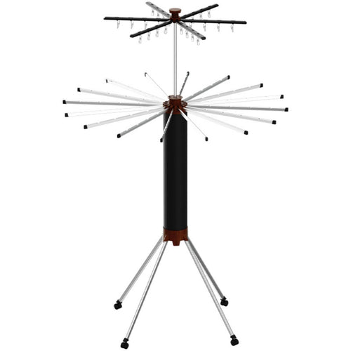 Foldable Clothes Drying Rack Collapsible Tripod Clothes Rack Wheeled for Balcony