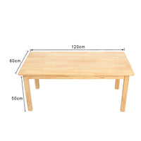 Solid Wood Kids' Study Desk and Chair Set for Home and School, Rectangular Learning Table for Primary Students