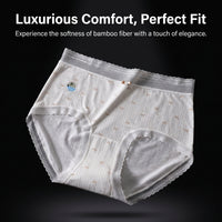 Underwear Women High Waisted Knickers with Gusset Lining, Bamboo Fibre for Postpartum and Plus Size, Breathable C Section