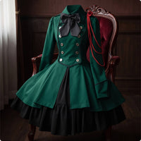 Costume Double Dress-Breasted Gothic Dress High Underdress for Cosplayers, Cosplay, Themed Parties