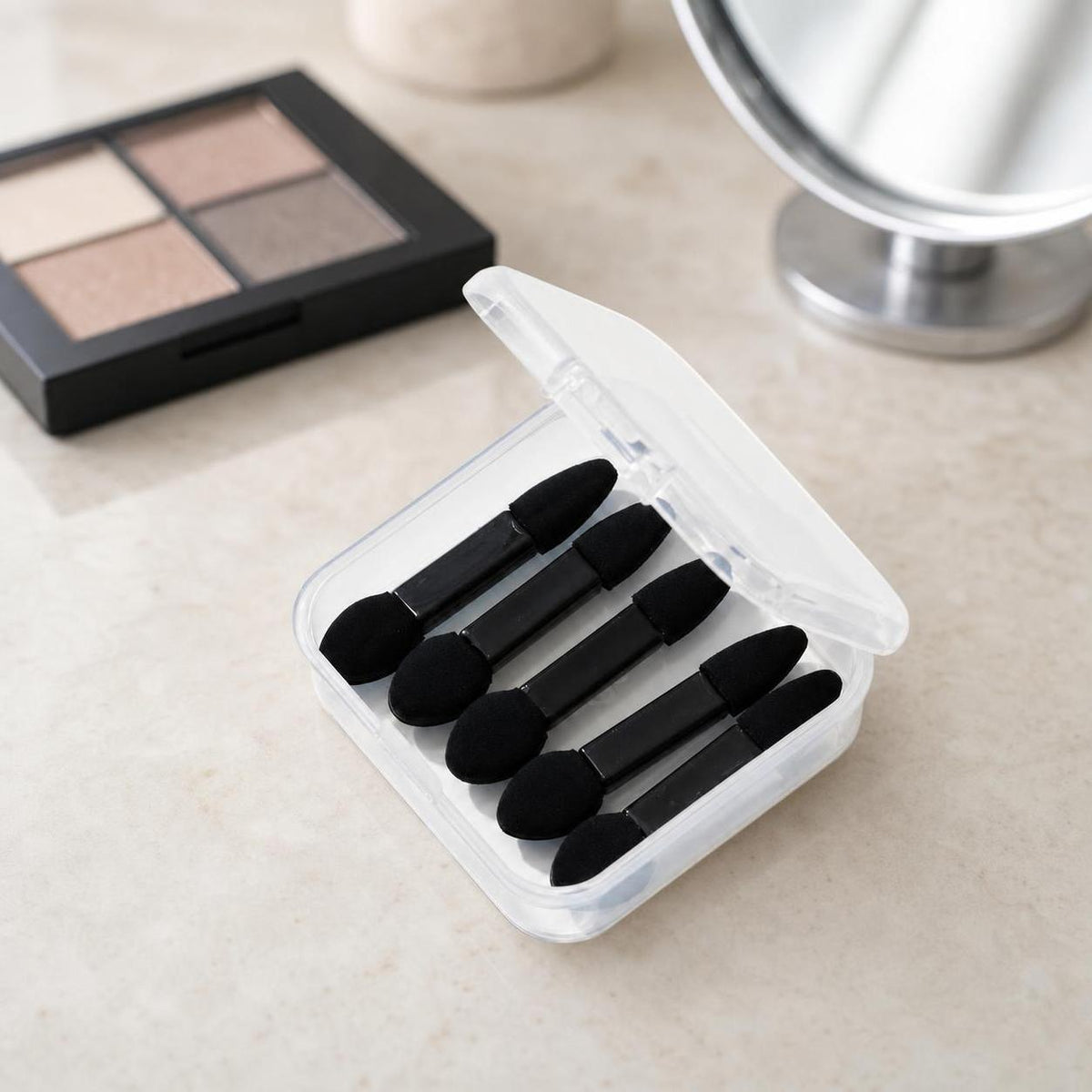 Dual-Ended Sponge Applicator for Concealer & Eyeshadow - Mini Portable Makeup Brush Set