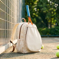 Water-Resistant Racket Backpack Wet Dry Separation Tennis Bag Padded Bag with Bottle Pocket Long-Lasting for Gym