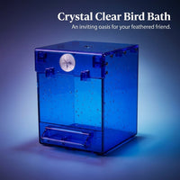Bird Bath Box for Cage Hanging, Transparent Square Bird Bath Tub for Small Birds #variant:Blue