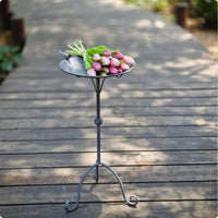 Metal Avian Feeding Tray Detachable Design Garden Decor Rustic Finish for Patio