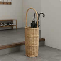 Woven Wicker Umbrella Stand Handwoven Home Storage Stable