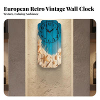 Non-Ticking Vintage Wall Clock Battery Operated Rectangular Hanging Clock Easy to Hang for Cafe Owners, Grandparents, Living Room, Bar, Home