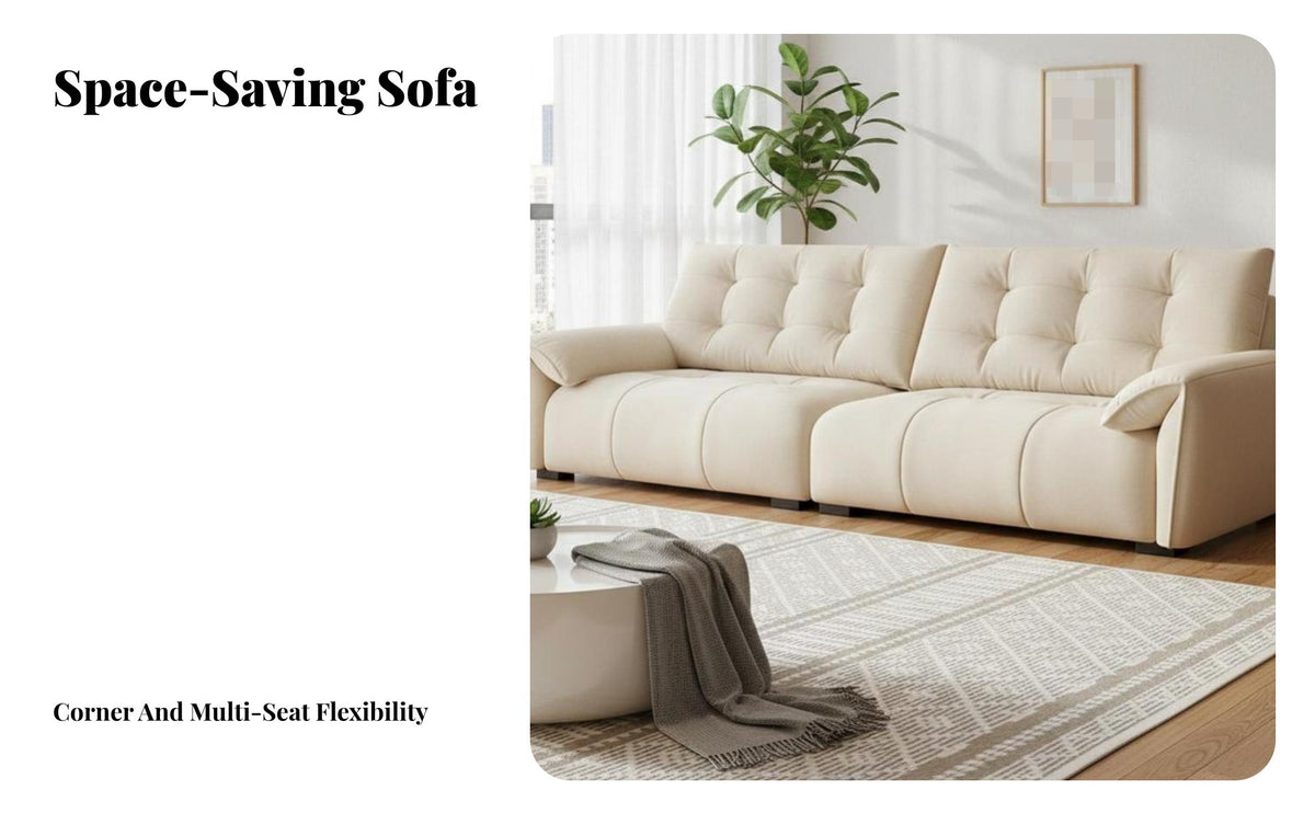 Elephant Ear Sofa Curved outline Living Room Seating space-saving Couch for Apartment Dwellers, Young Adults, Small Space, Lounge Area, Boutique Hotel