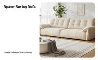 Elephant Ear Sofa Curved outline Living Room Seating space-saving Couch for Apartment Dwellers, Young Adults, Small Space, Lounge Area, Boutique Hotel