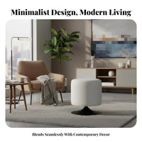 Multi-Purpose Use Round Swivel Stool Multifunctional Indoor Seating Soft Upholstered Seat Accent Chair Stable Base for Women, Adults, Homeowners, Vanity Area, Makeup Room, Entryway, Coffee Shop
