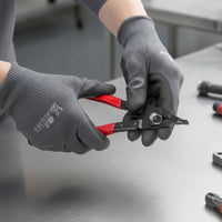 Coated Handle Flat-Head Snap Clip Plier PVC Grip Retaining Clip Pliers Black Oxide Straight External Pliers Anti-Slip for Mechanics, DIYers, Gearbox Repair, Bearing Maintenance, Garage, Workshop