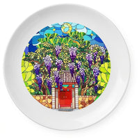 Artistic Bone China Plate, Pastoral Style 8-inch