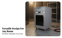 1 Piece Audio Rack Cabinet MDF Equipment Stand Heavy Duty Lockable Door Rolling Caster Wheels Adjustable Shelves Ventilated Panels Suitable for Artists KTV Studio Conference Room