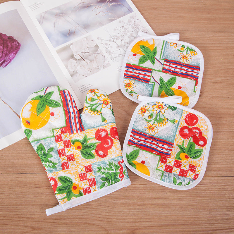 Oven Microwave Grill Heat Resistant Mitts for Baking and Cooking (White Cotton)