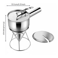 Stainless Steel Batter Dispenser with Stand Takoyaki Batter Dispenser Anti Piston Funnel for Chefs, Culinary Professionals, Bakery, Restaurant