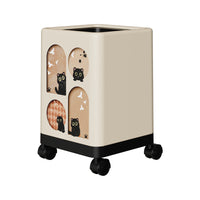 Household Trash Can with Lid, High Appearance, Wastebasket for Bedroom and Living Room, with Wheels, Convenient, Multifunctional, Large