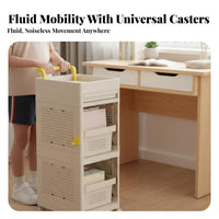 Under-Desk Book Trolley Multi-Functional 2-Tier Rolling Organizer Large Capacity
