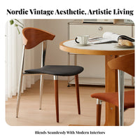 Crear Wooden Chair Wabi-Sabi Aesthetic Armless Side Chair Nordic design Ergonomic supportrest for Design lovers, Homeowners