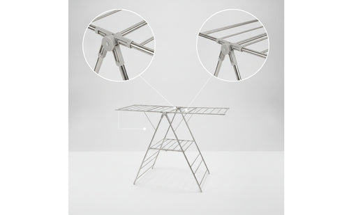 Stainless Steel Laundry Drying Rack Foldable Folding Drying Rack Space-Saving Heavy Duty for Balcony, Apartment