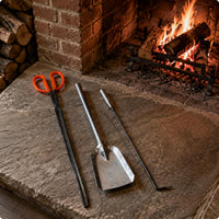 3 Pieces Fire Tongs Set Long Handle Fire Set Deep Wide Scoop