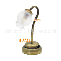 1:12 Scale DIY Dollhouse Mini LED Tulip Flower Table Lamp