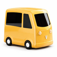 Narrow Bus Trash Can Compact Slim Trash Can with Wheels Plastic Garbage Bin Elegant for Toddlers, Bedroom