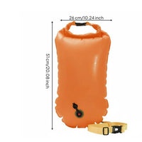 Double Inflatable Chamber Inflatable Swim Buoy Storage Compartment Swimming Tow Buoyancy Device Adjustable Waist Belt Exposed Water Tow Buoyancy Device Easy Inflation for Triathletes, Triathlon Training