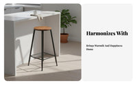 High Stool with Backrest Sturdy Frame High Stool with Low Backrest Easy Assembly