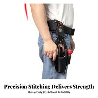 Rigid-Exterior Waist Tool Pouch With | 1680D Nylon, Reinforced Structured Body, Belt Tool Pouch with Pockets, for worksite