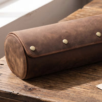 Vintage Watch Roll with Three Slots Distressed Watch Travel Case Compact Portable for Travelers
