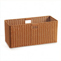 Plastic Weave Storage Basket Open-Top Woven Organizer Bin Low-Profile for Drawer
