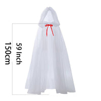 Mesh Cape with Hood Translucent Transparent Cloak Draped Cloak with Tie Closure for Stage Performances