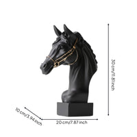 Horse Head Sculpture Minimalist Sculpture with Pedestal Realistic for Bookshelf