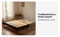 Floating Bed Frame Headboard-Less Bedroom Furniture Low height Mattress Support for partners, Minimalists, Apartment, Guest Room, attic