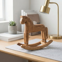 Wooden Rocking Horse Tabletop Rocking Horse Ornament Handcrafted for Decorators, Collectors, Shelf, Mantel, Entryway