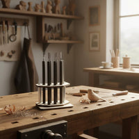 Wooden Carving Tool Rack Round Slots Carving tools Rack Metal Fasteners Storage