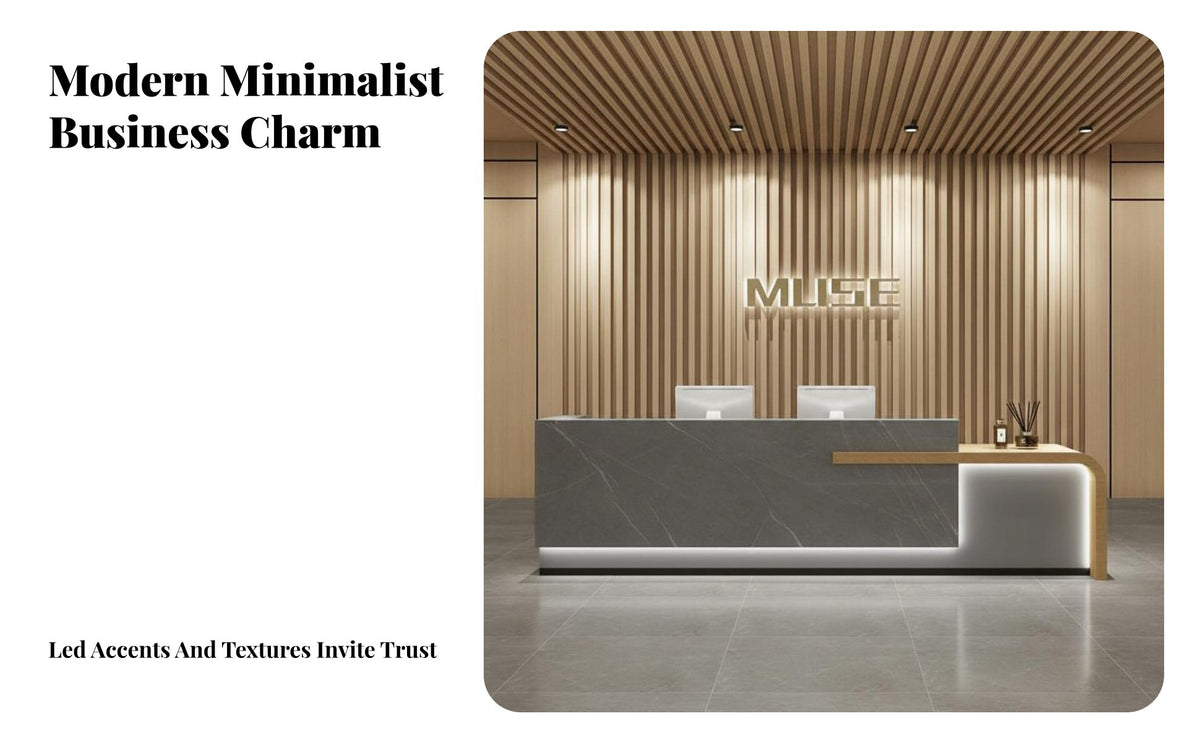 Modern Reception Desk Sturdy Construction Minimalist Cashier Effortless Assembly Assembly Modern Checkout Counter with Storage F or Wellness Center