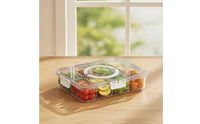 8-Compartment Food Box Clear Divided Food Storage Container Sturdy for Kitchen