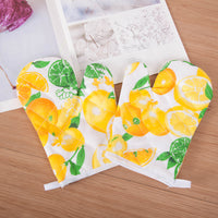 Oven Microwave Grill Heat Resistant Mitts for Baking and Cooking (White Cotton)