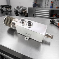 Oil Catch Can with Strainer Universal Oil Separator with Breather Aluminum Engine Part for Car Enthusiasts, Mechanics, Custom Builds