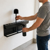 Brush and Bottle Holder Heavy Duty Wall Mounted Bottle Organizer Rust Resistant