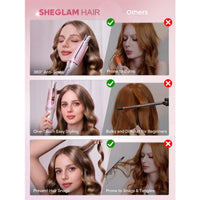 Automatic Curling Iron with Negative Ions, Large Curls, Wet/Dry Use, 15 Heat Settings, EU Plug