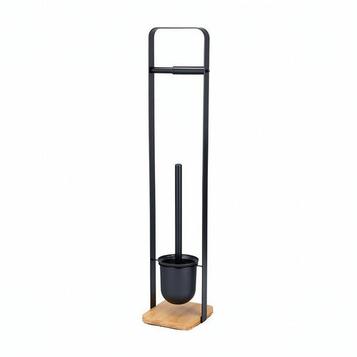Bathroom Tissue Holder with Toilet Brush Space-Saving Organizer Sturdy